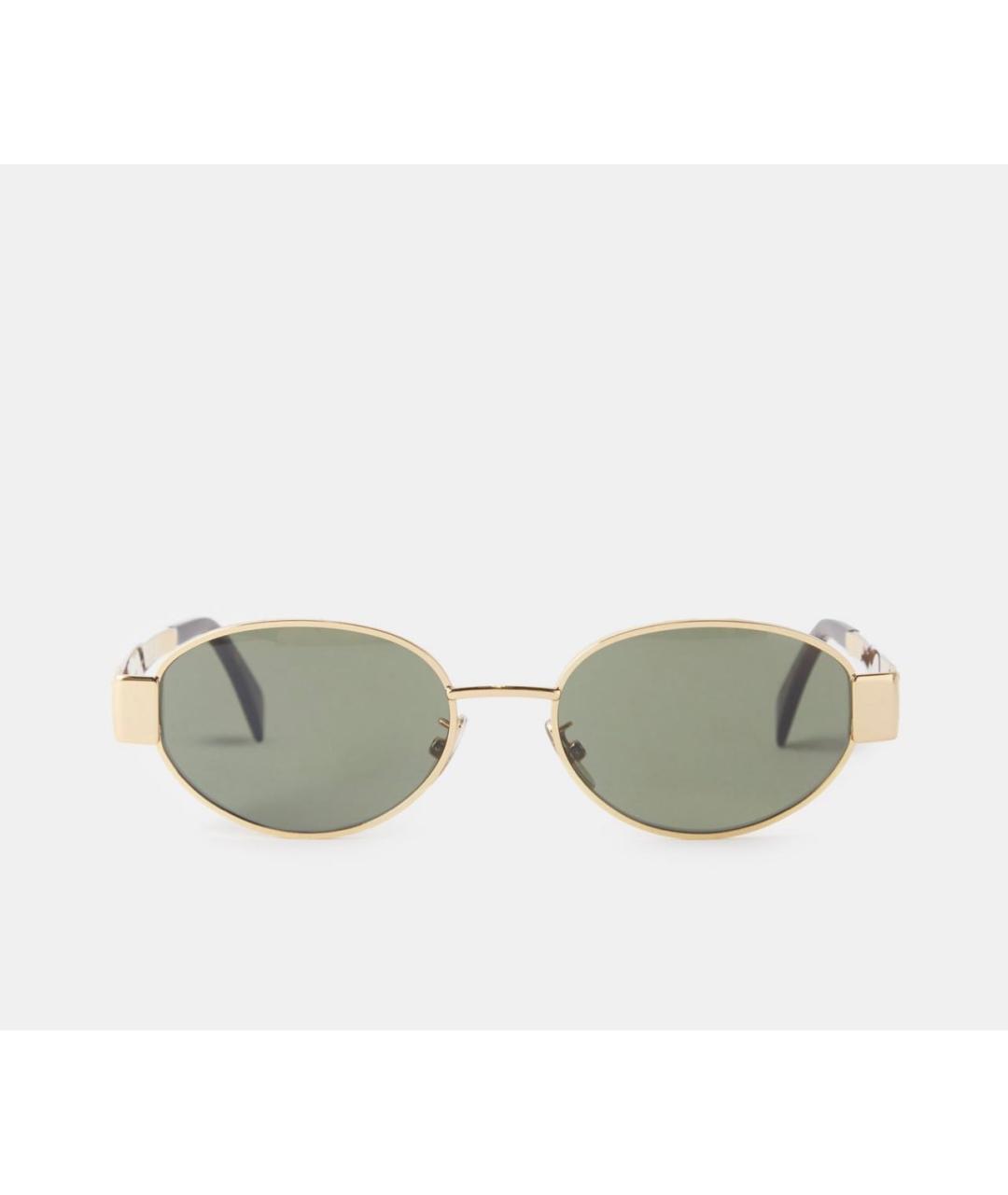 CELINE PRE-OWNED Золотые металлические солнцезащитные очки, фото 9