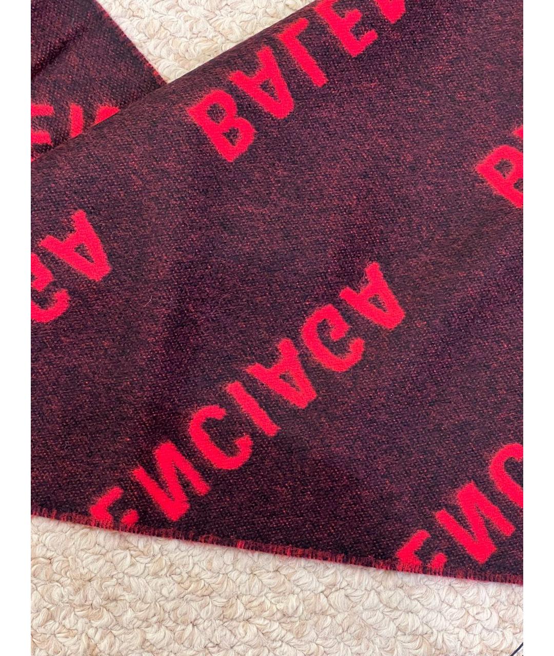 BALENCIAGA Красный шерстяной шарф, фото 4