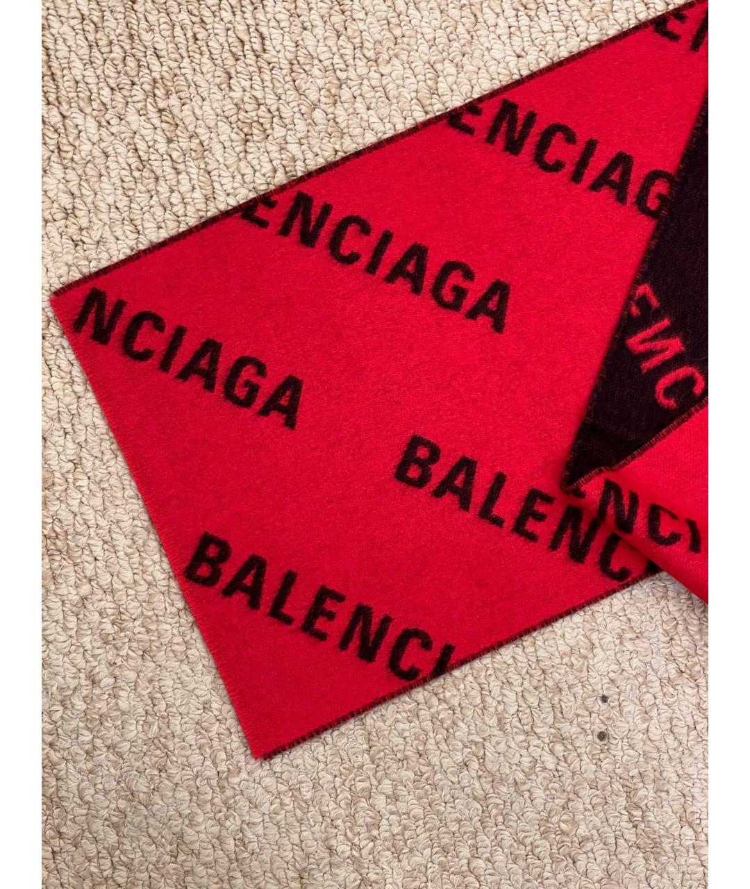 BALENCIAGA Красный шерстяной шарф, фото 3