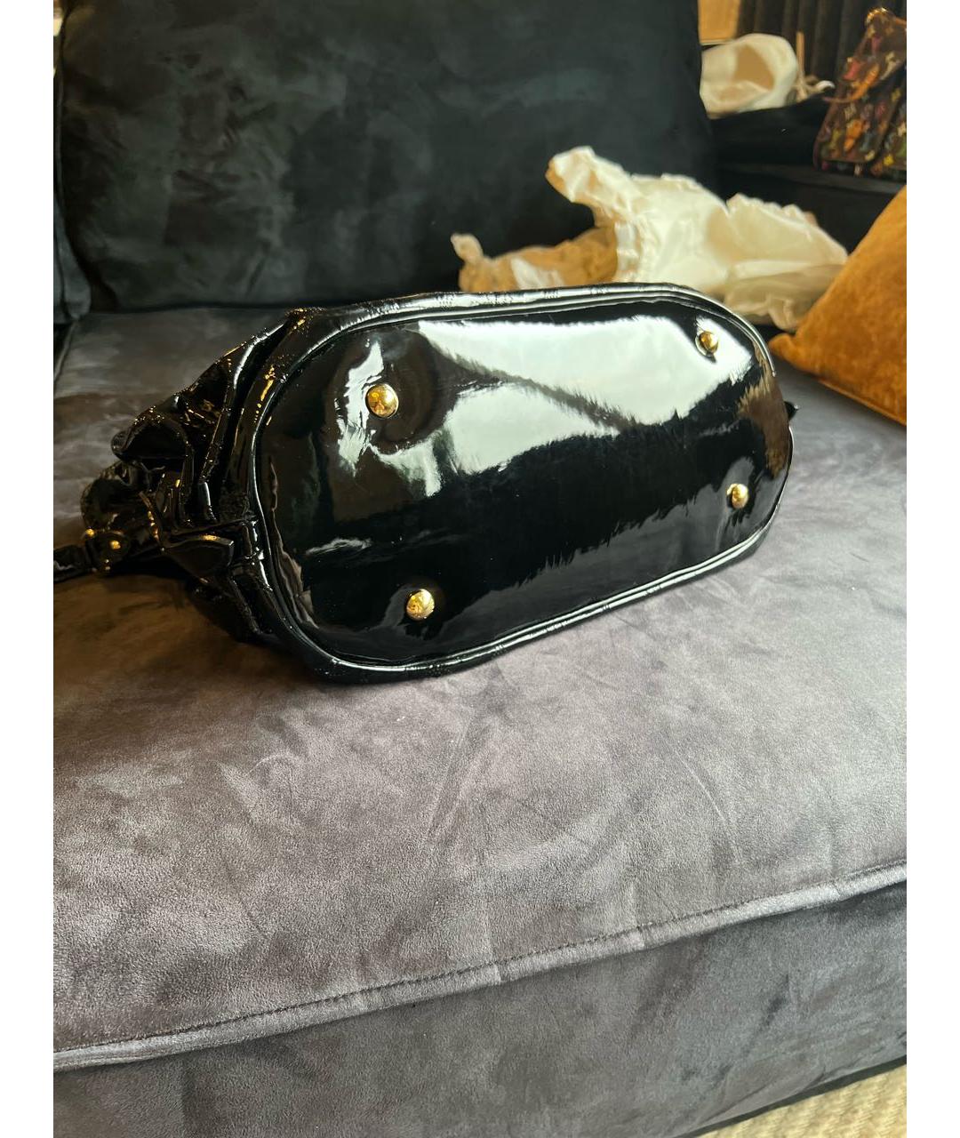 LOUIS VUITTON PRE-OWNED Черная сумка с короткими ручками из лакированной кожи, фото 6