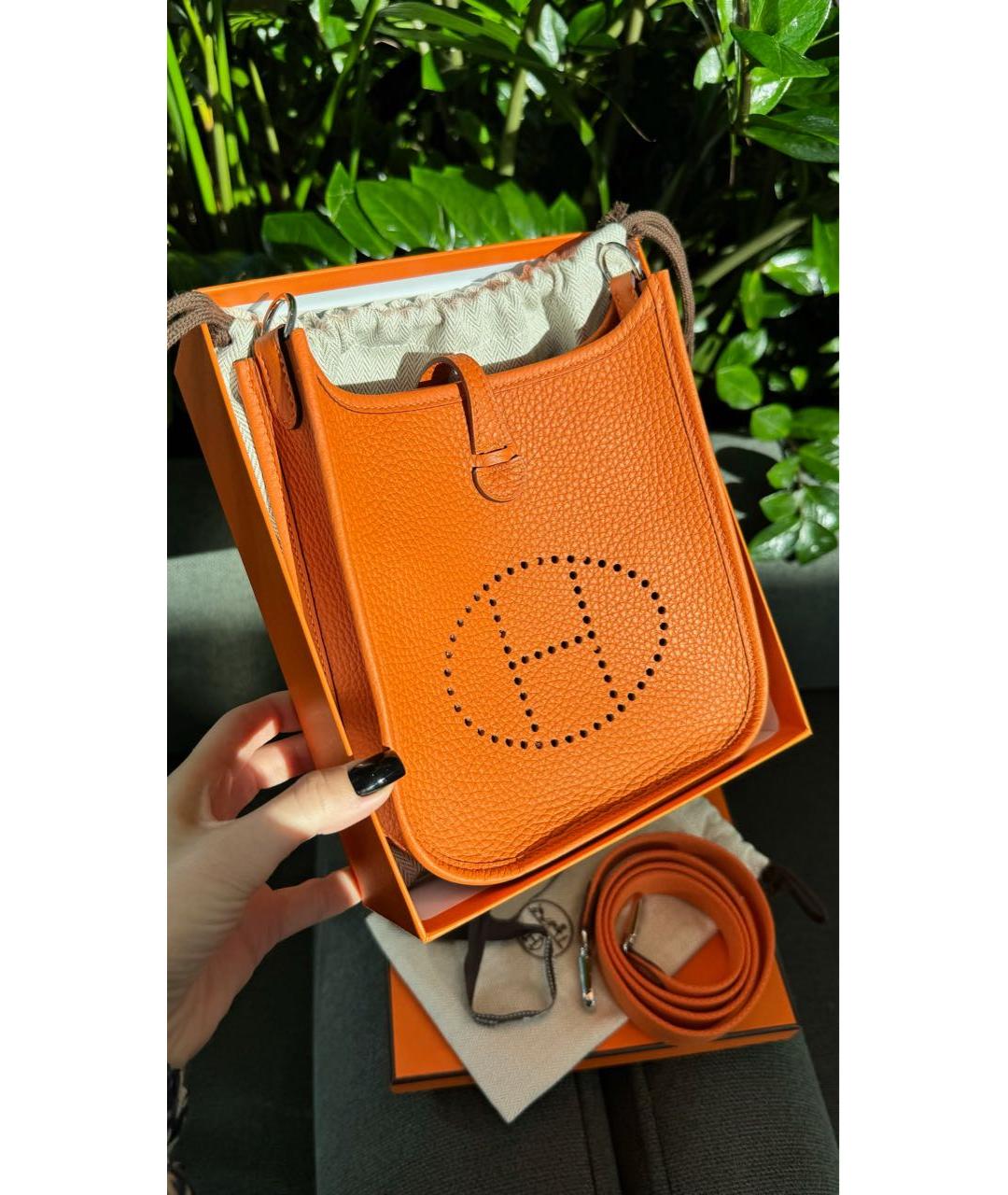 HERMES PRE-OWNED Оранжевая кожаная сумка через плечо, фото 2