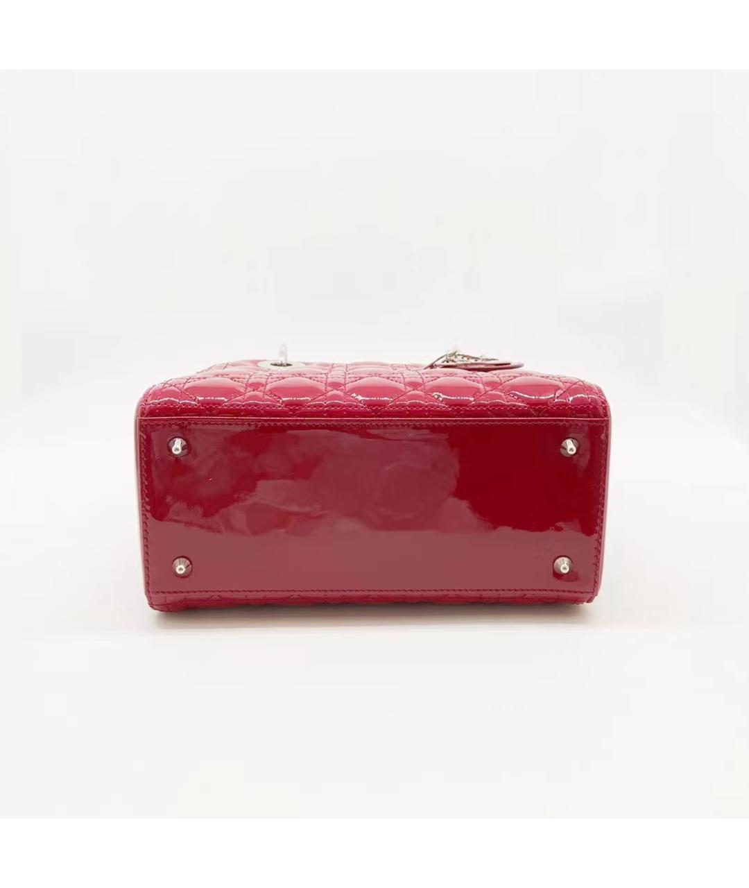 BABY DIOR Красная сумка с короткими ручками из лакированной кожи, фото 6