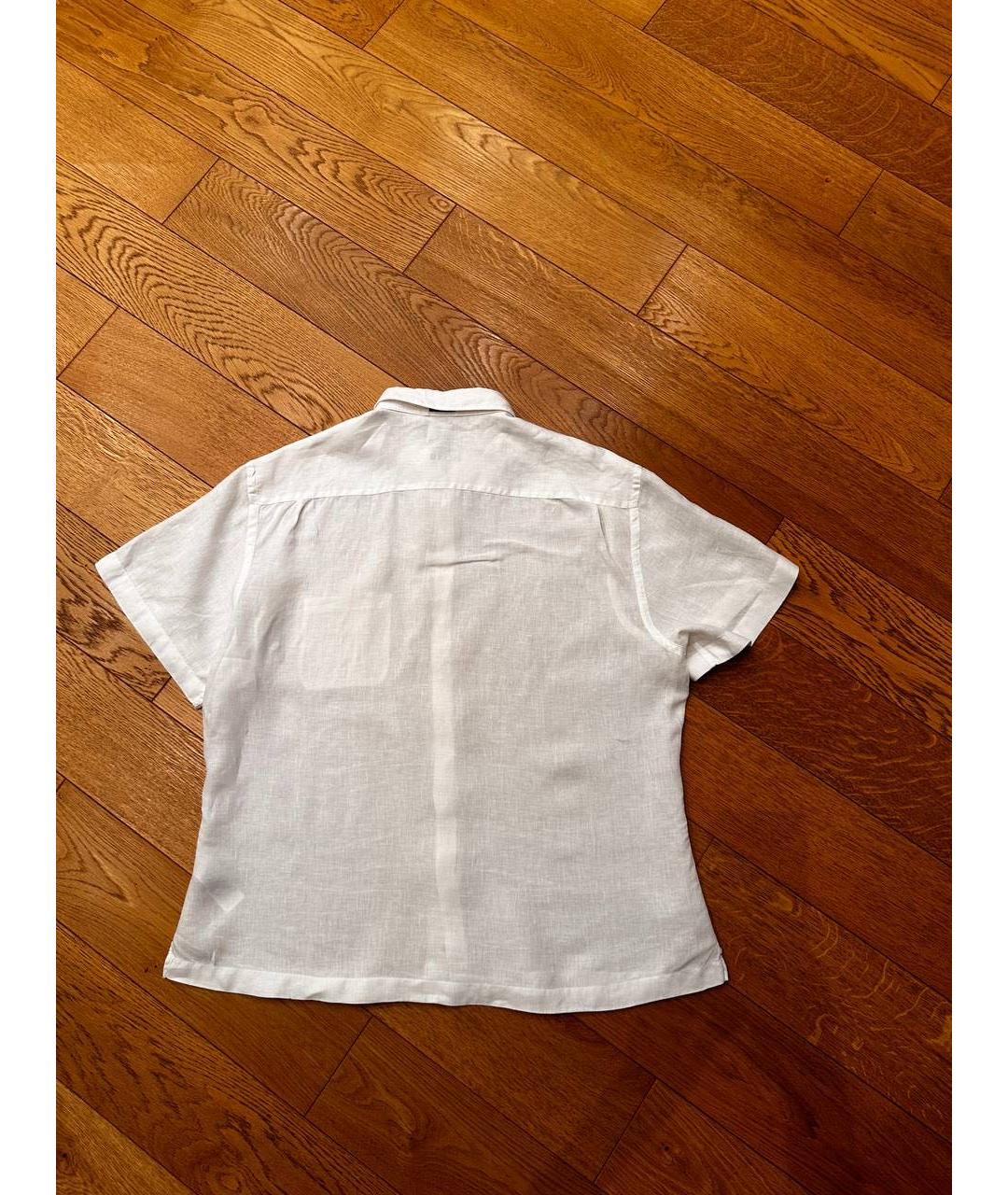 ZZEGNA Белая льняная классическая рубашка, фото 3