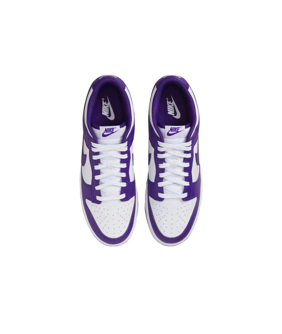NIKE Фиолетовые кожаные низкие кроссовки / кеды, фото 3