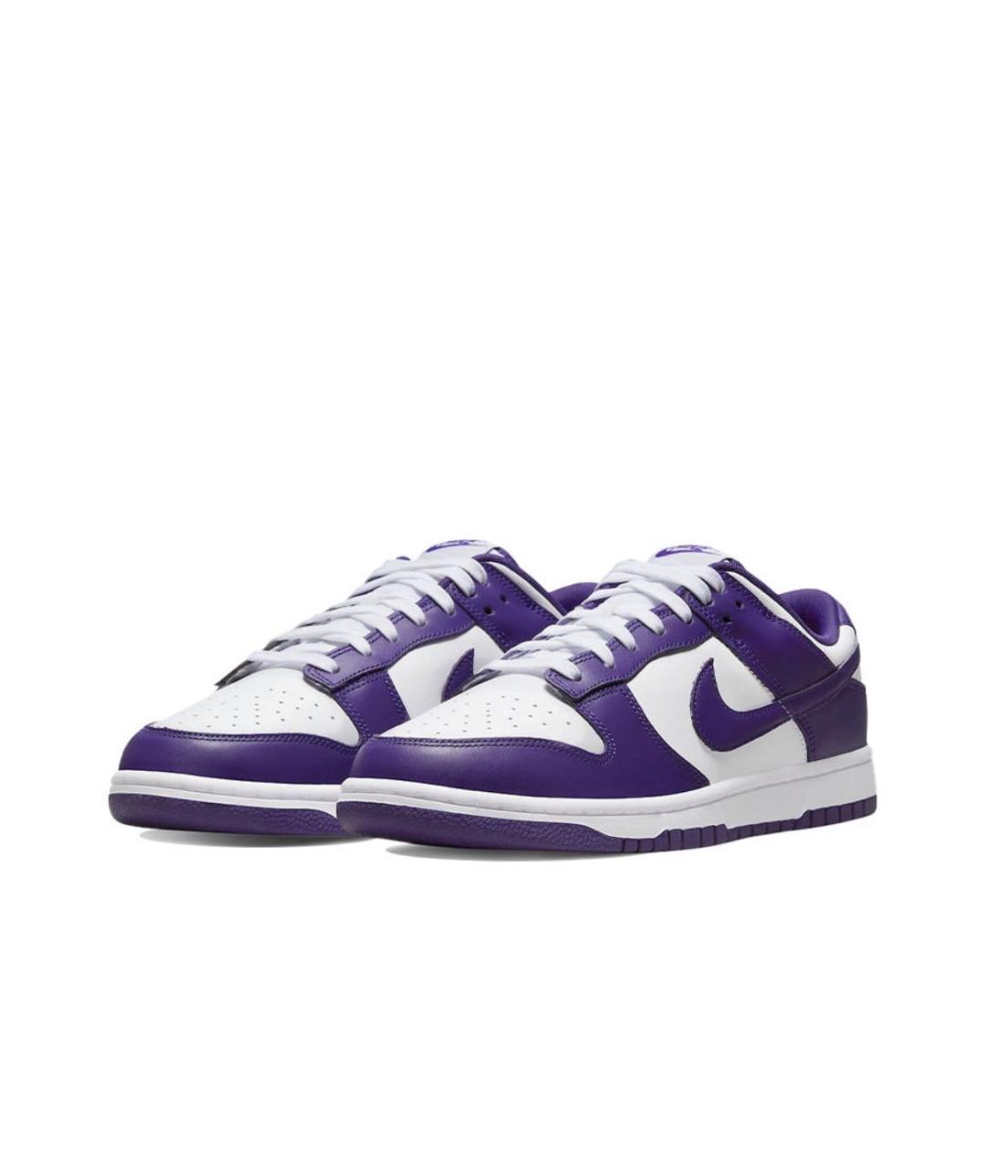 NIKE Фиолетовые кожаные низкие кроссовки / кеды, фото 2