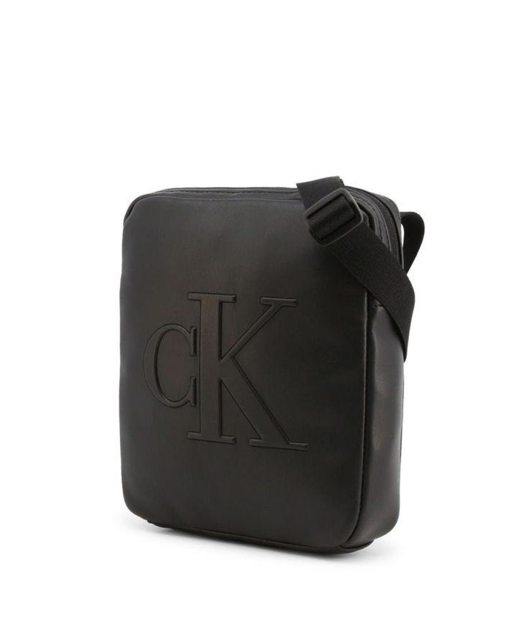 CALVIN KLEIN Черная сумка на плечо из искусственной кожи, фото 5
