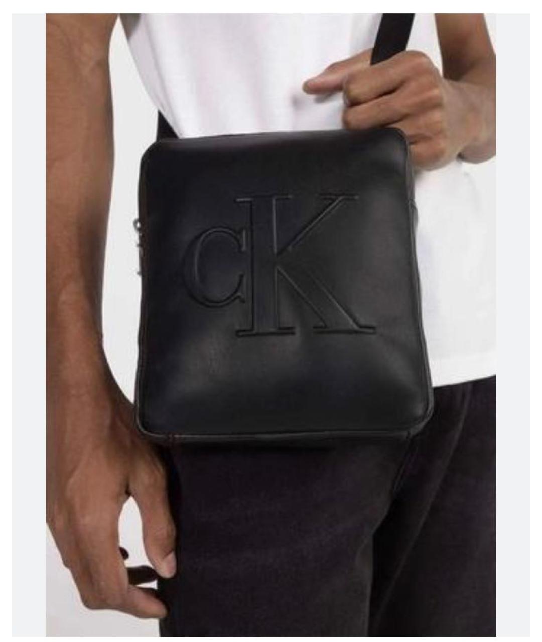 CALVIN KLEIN Черная сумка на плечо из искусственной кожи, фото 2