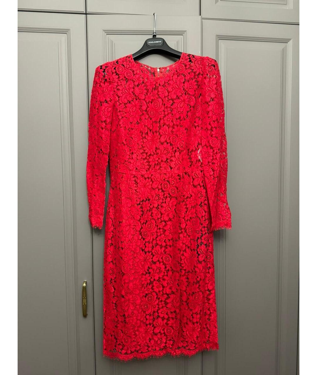 DOLCE&GABBANA Красное кружевное вечернее платье, фото 2