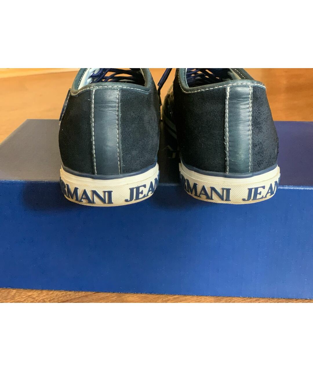 ARMANI JEANS Темно-синие замшевые кроссовки, фото 3