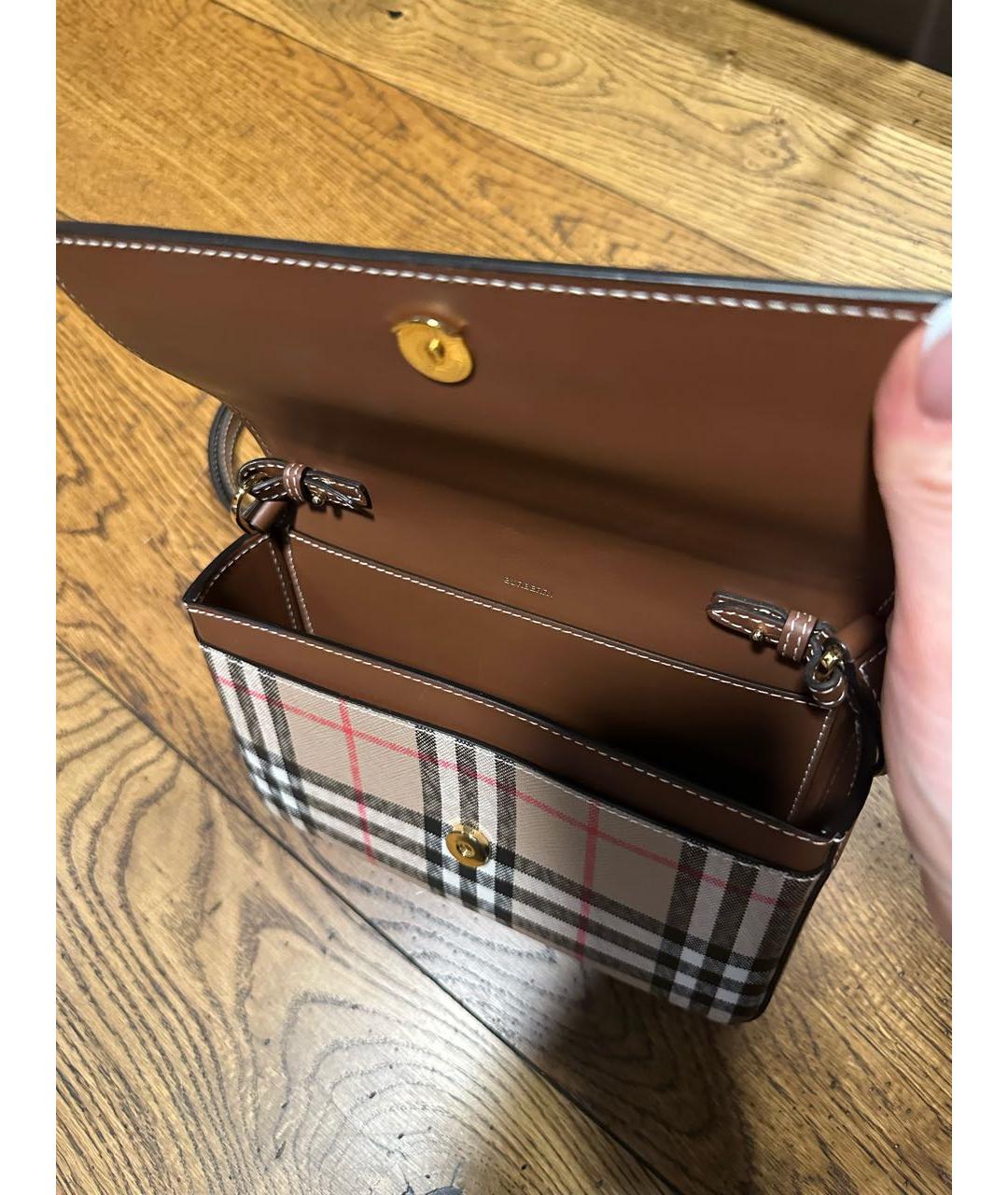 BURBERRY Коричневая кожаная сумка через плечо, фото 2