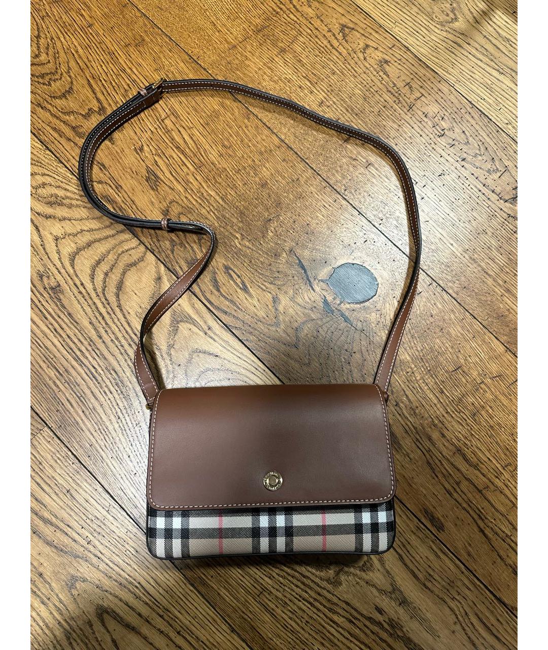 BURBERRY Коричневая кожаная сумка через плечо, фото 3