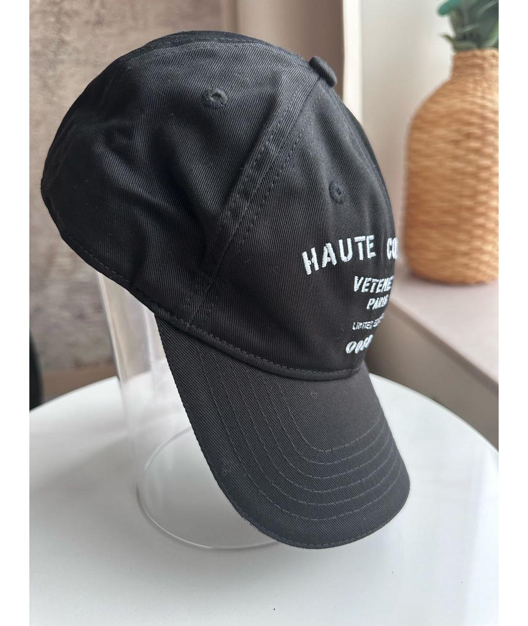 VETEMENTS Черная хлопковая кепка, фото 2