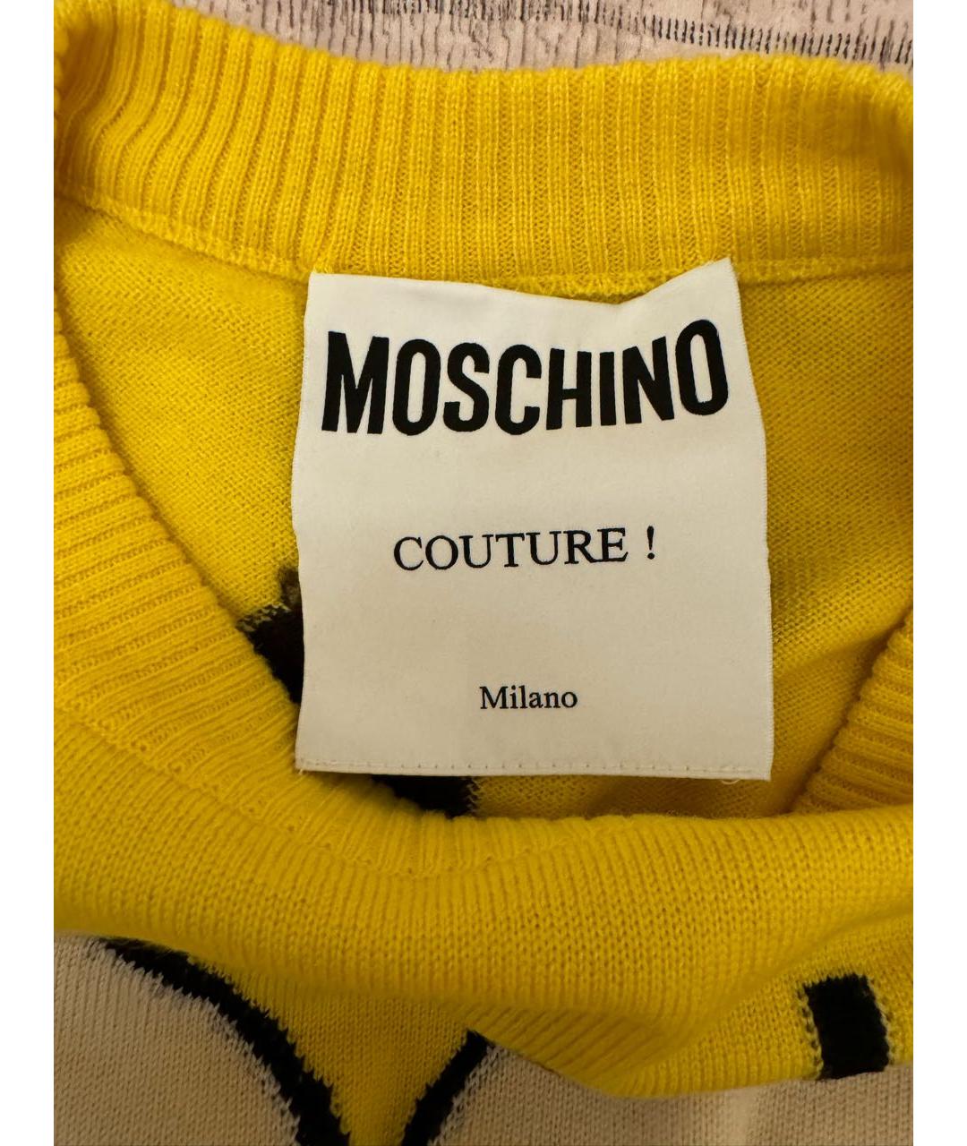 MOSCHINO Желтый шерстяной джемпер / свитер, фото 4