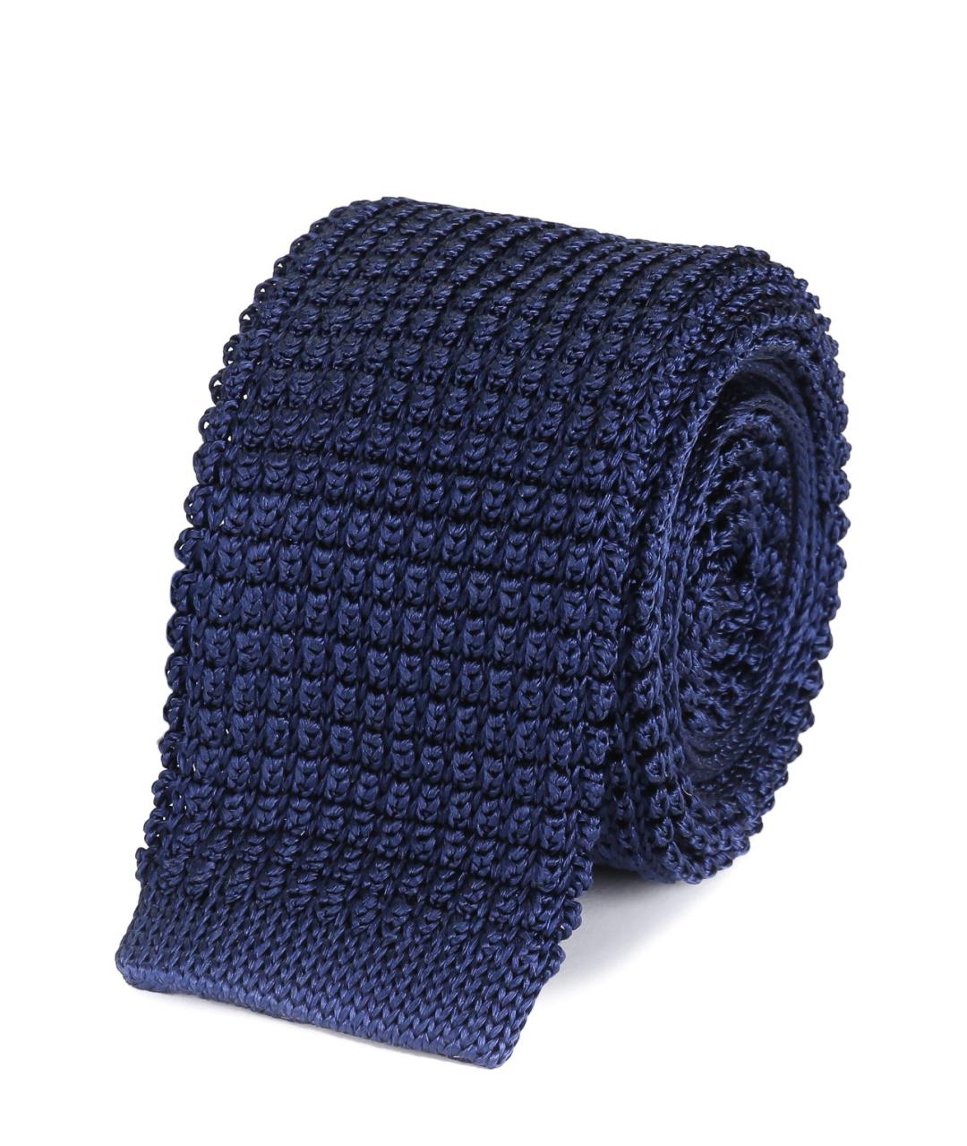 LANVIN Темно-синий шелковый галстук, фото 1