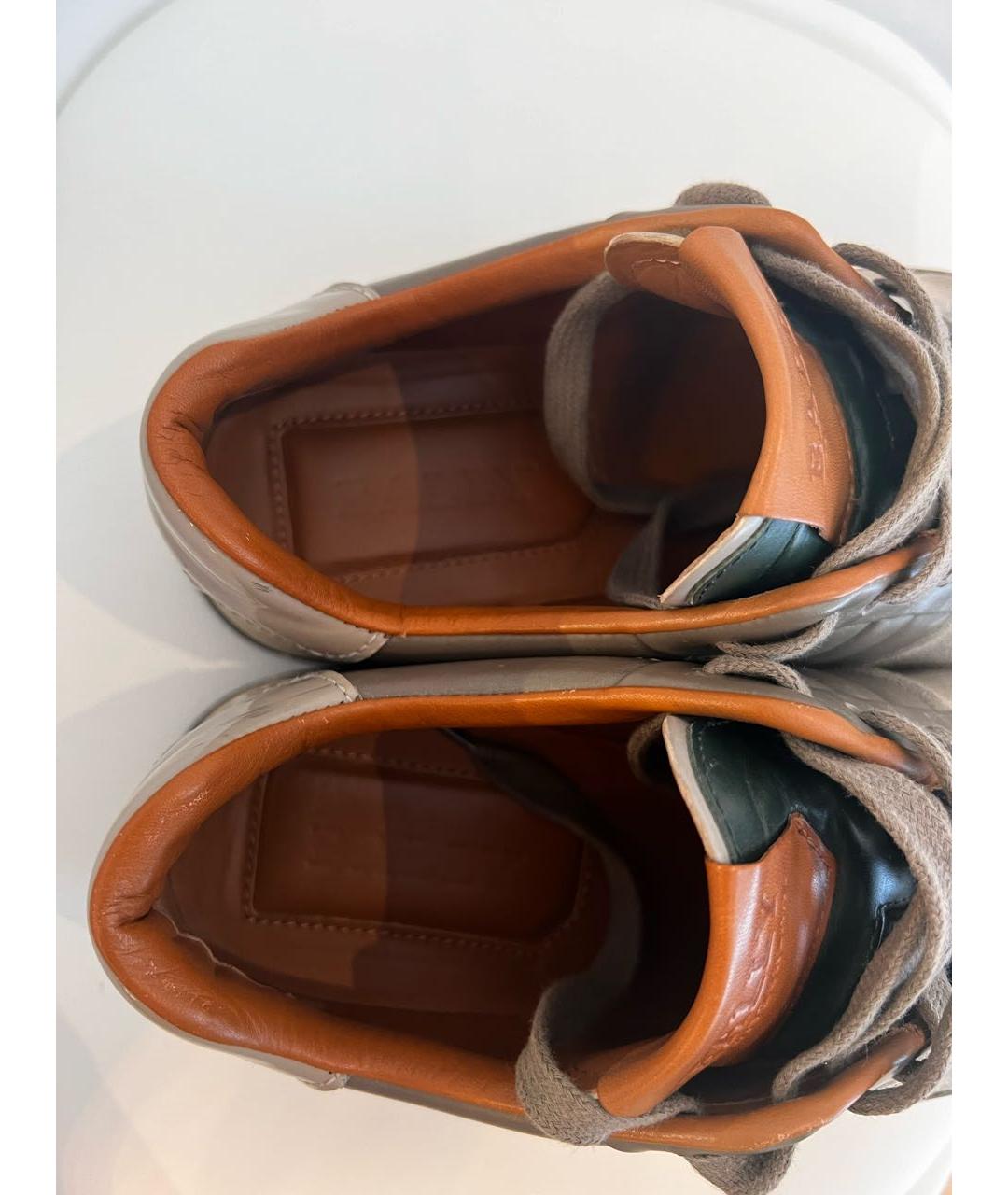 BALLY Серые кожаные низкие кроссовки / кеды, фото 3