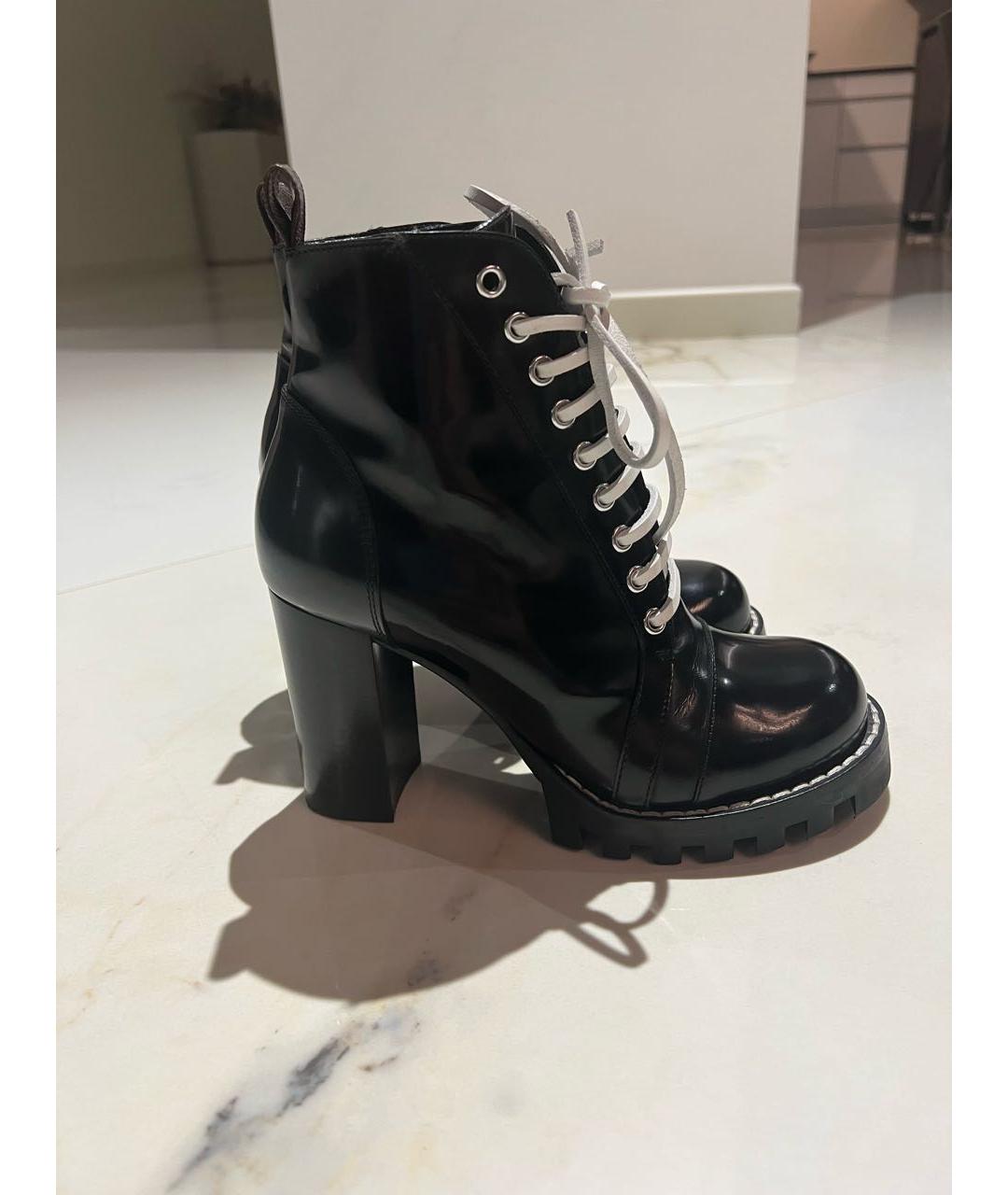 LOUIS VUITTON Черные кожаные ботильоны, фото 5