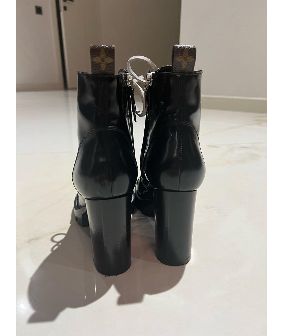 LOUIS VUITTON Черные кожаные ботильоны, фото 3