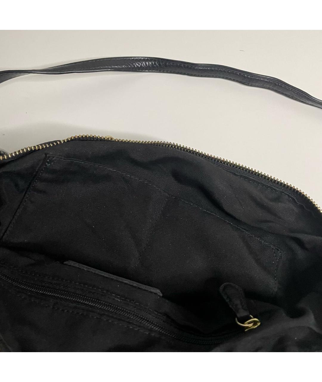 COACH Черная кожаная сумка через плечо, фото 4