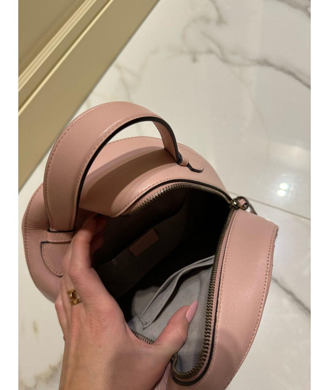 GUCCI Розовый кожаный рюкзак, фото 4