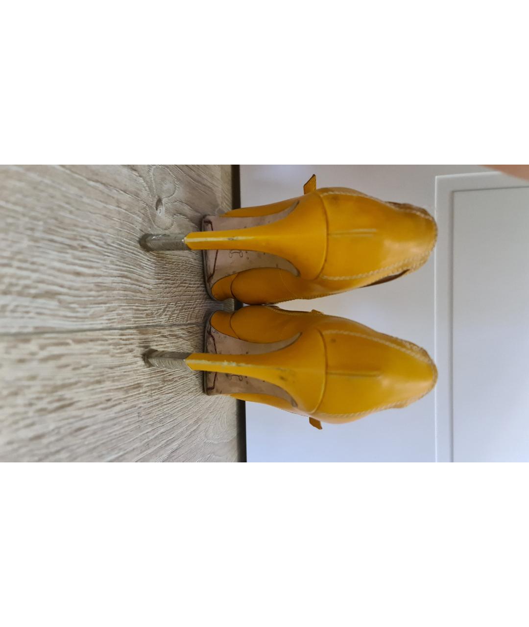 CELINE PRE-OWNED Желтые кожаные туфли, фото 4