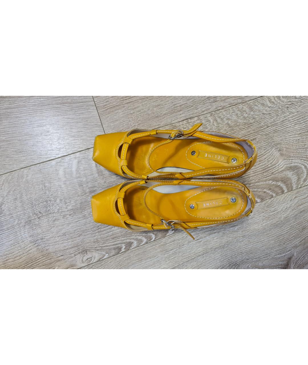 CELINE PRE-OWNED Желтые кожаные туфли, фото 3