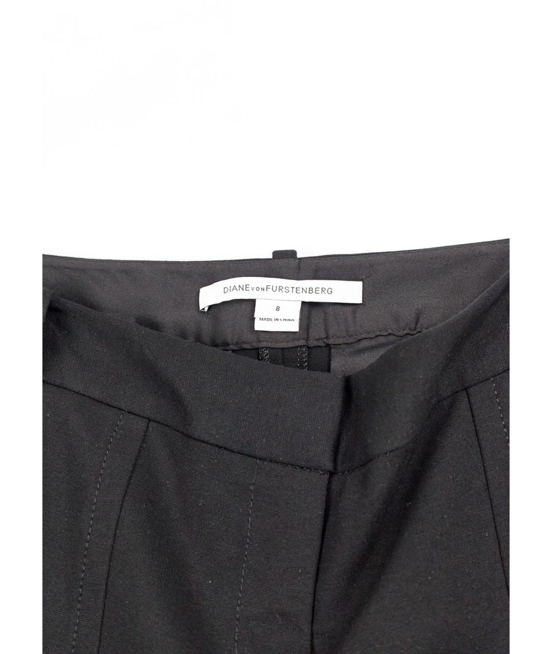 DIANE VON FURSTENBERG Черные вискозные прямые брюки, фото 3