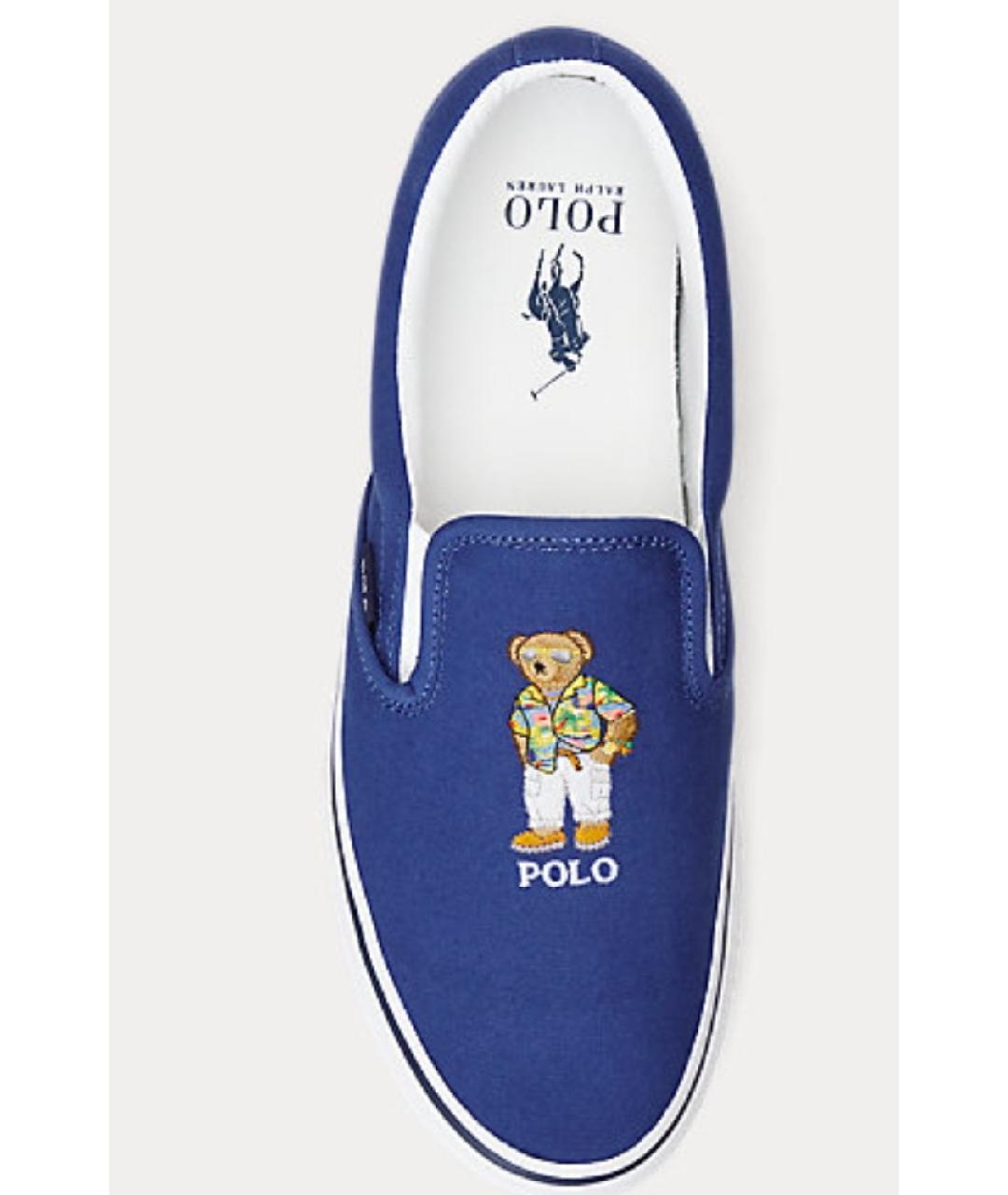 POLO RALPH LAUREN Синие текстильные мокасины, фото 3