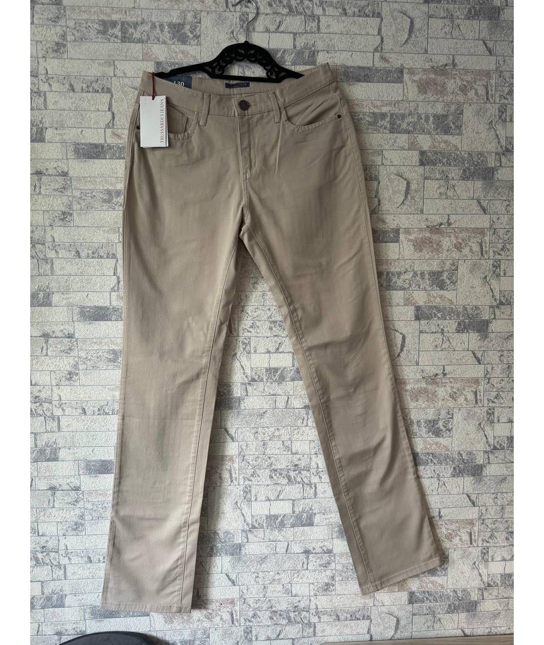TRUSSARDI Бежевые прямые джинсы, фото 6