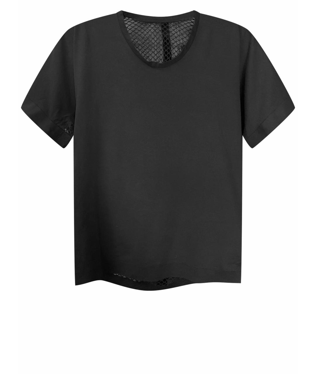 BALENCIAGA Черная хлопко-эластановая футболка, фото 1