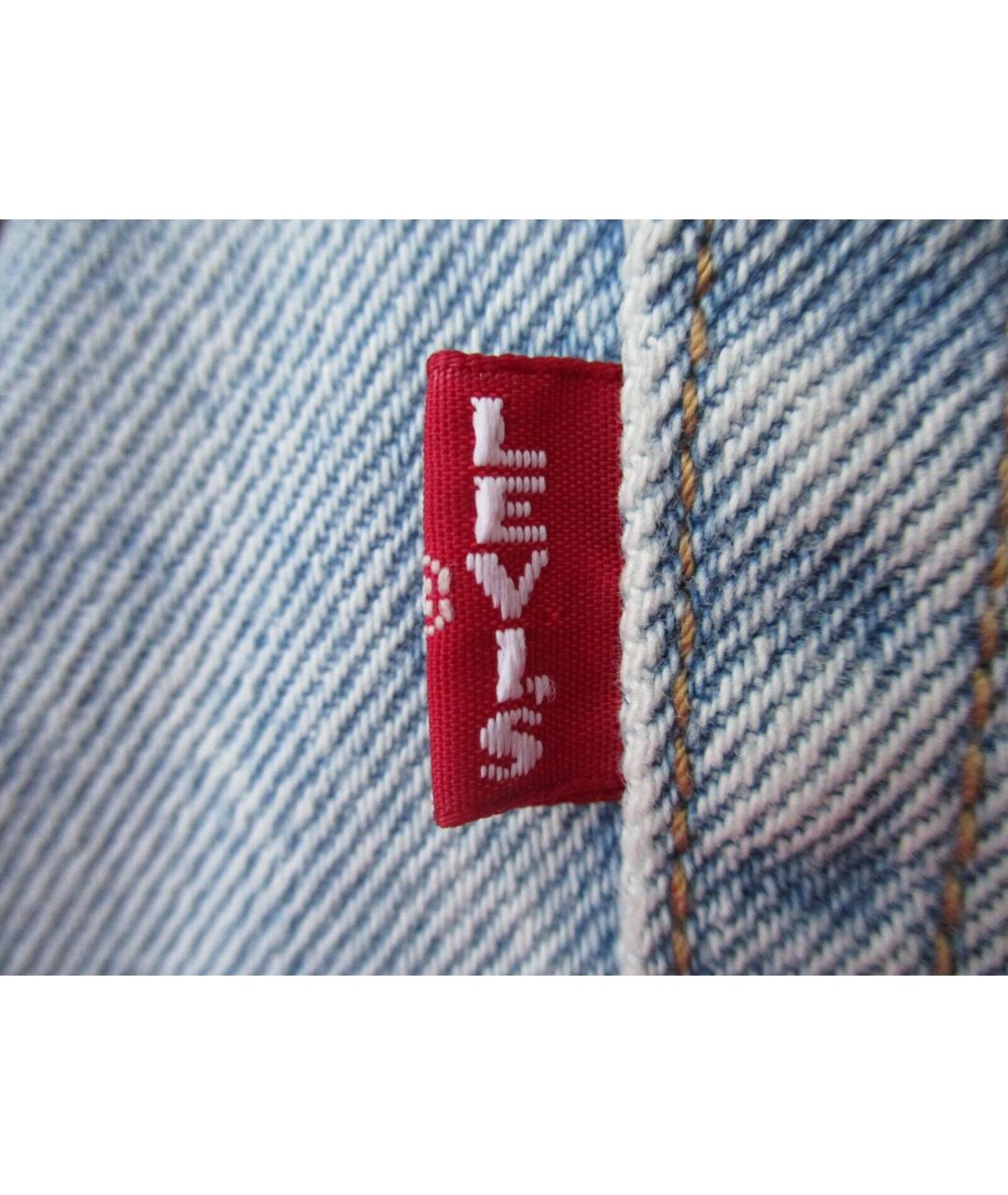 LEVI'S Голубые хлопковые прямые джинсы, фото 5