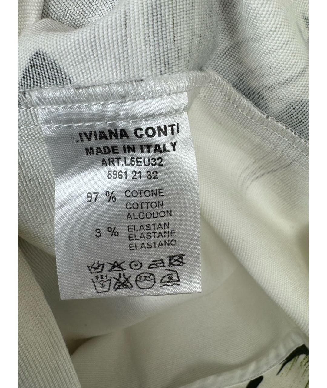 LIVIANA CONTI Белая хлопко-эластановая юбка мини, фото 6