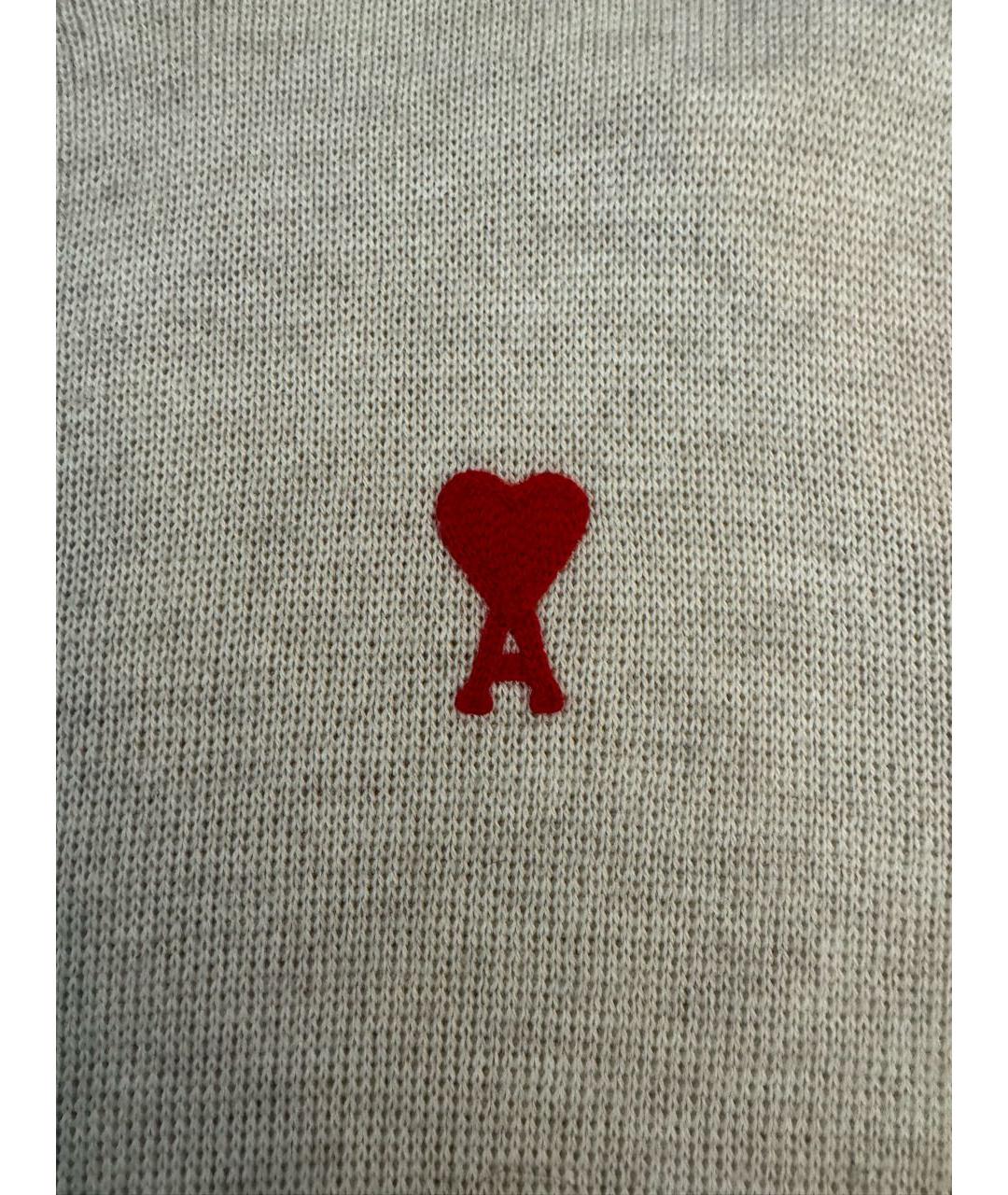 AMI ALEXANDRE MATTIUSSI Бежевый шерстяной джемпер / свитер, фото 2