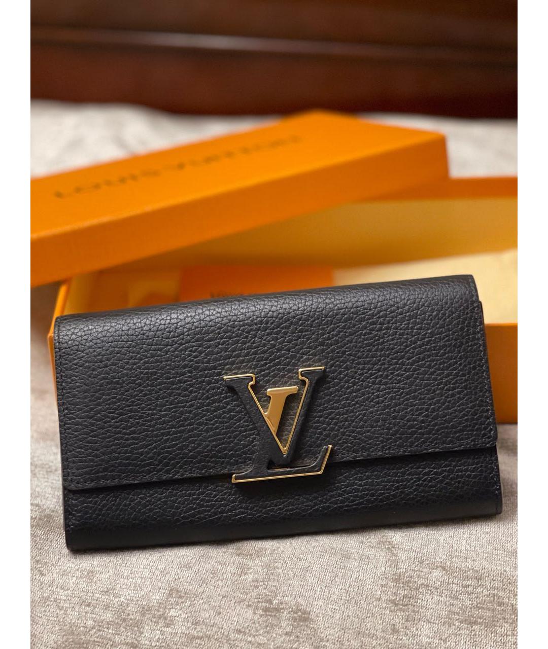 LOUIS VUITTON PRE-OWNED Черный кожаный кошелек, фото 9