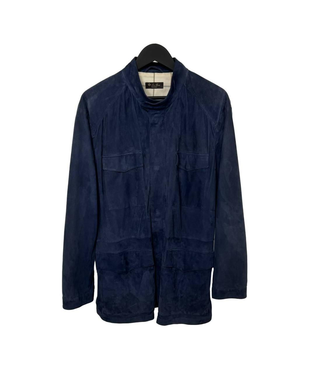 LORO PIANA Темно-синяя замшевая куртка, фото 4