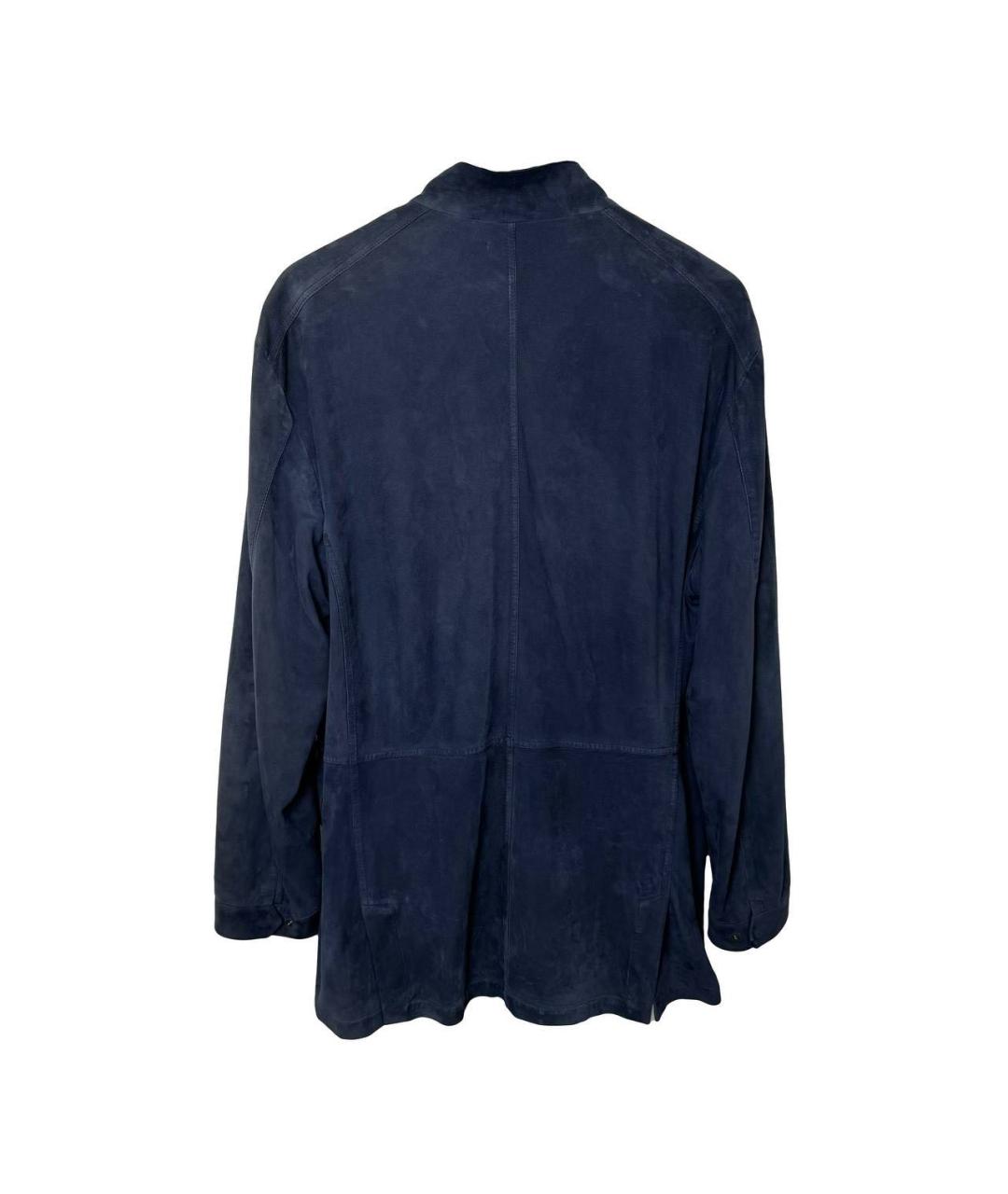 LORO PIANA Темно-синяя замшевая куртка, фото 3