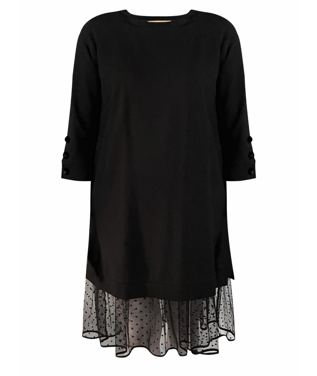 TWIN-SET Черное вискозное повседневное платье, фото 1