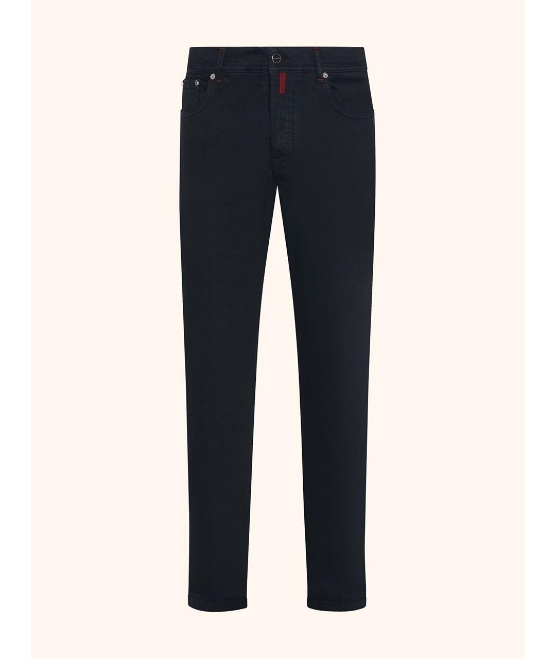 KITON Черные хлопко-эластановые прямые джинсы, фото 6