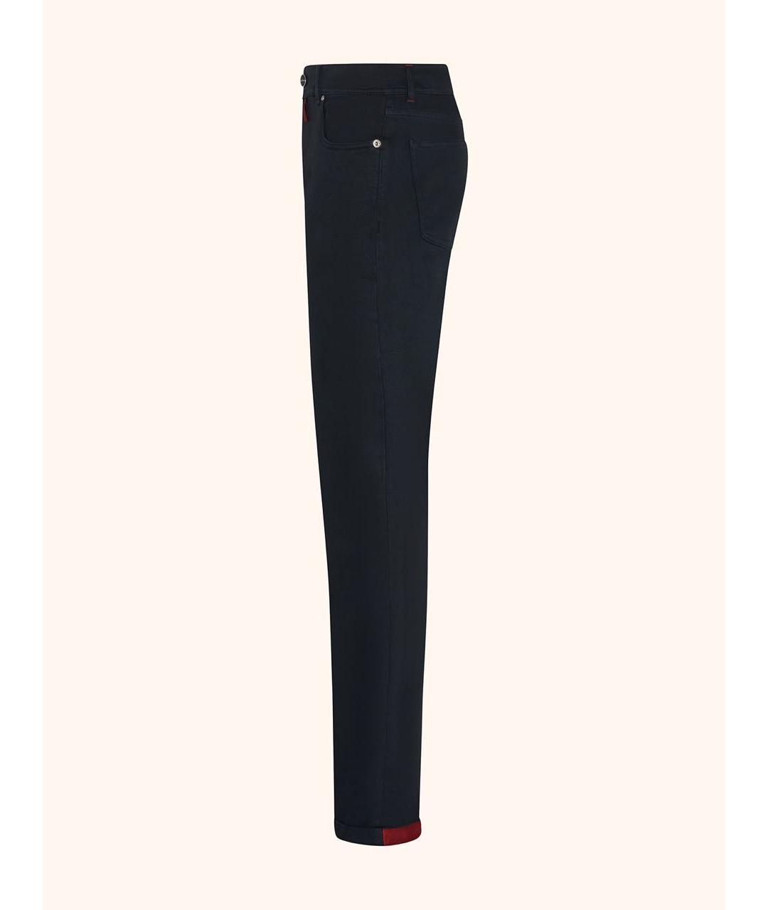 KITON Черные хлопко-эластановые прямые джинсы, фото 3