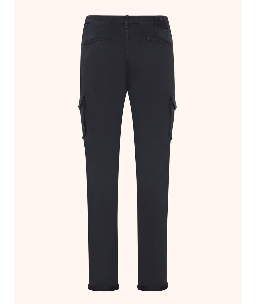 KITON Черные хлопко-эластановые повседневные брюки, фото 2