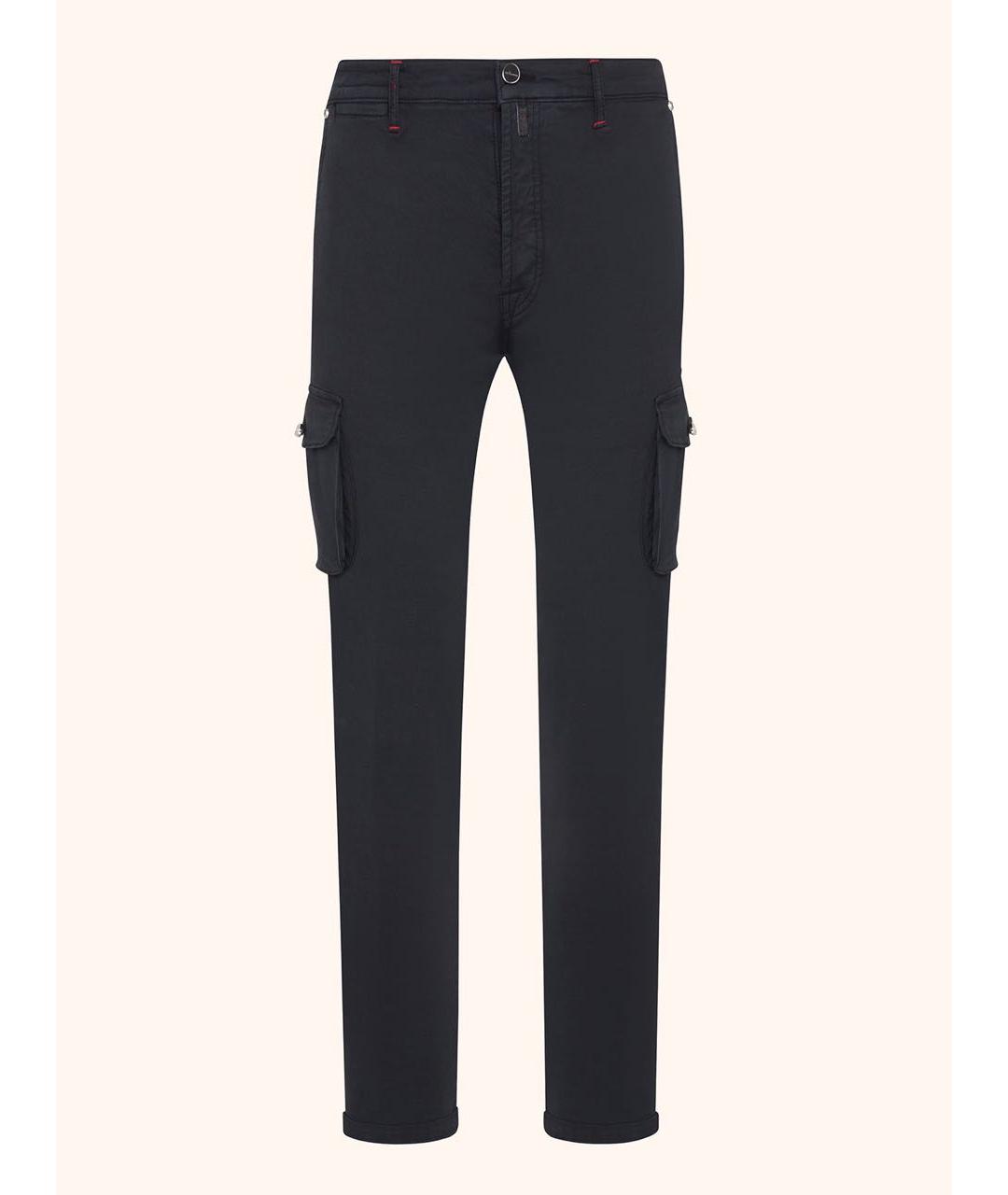 KITON Черные хлопко-эластановые повседневные брюки, фото 6