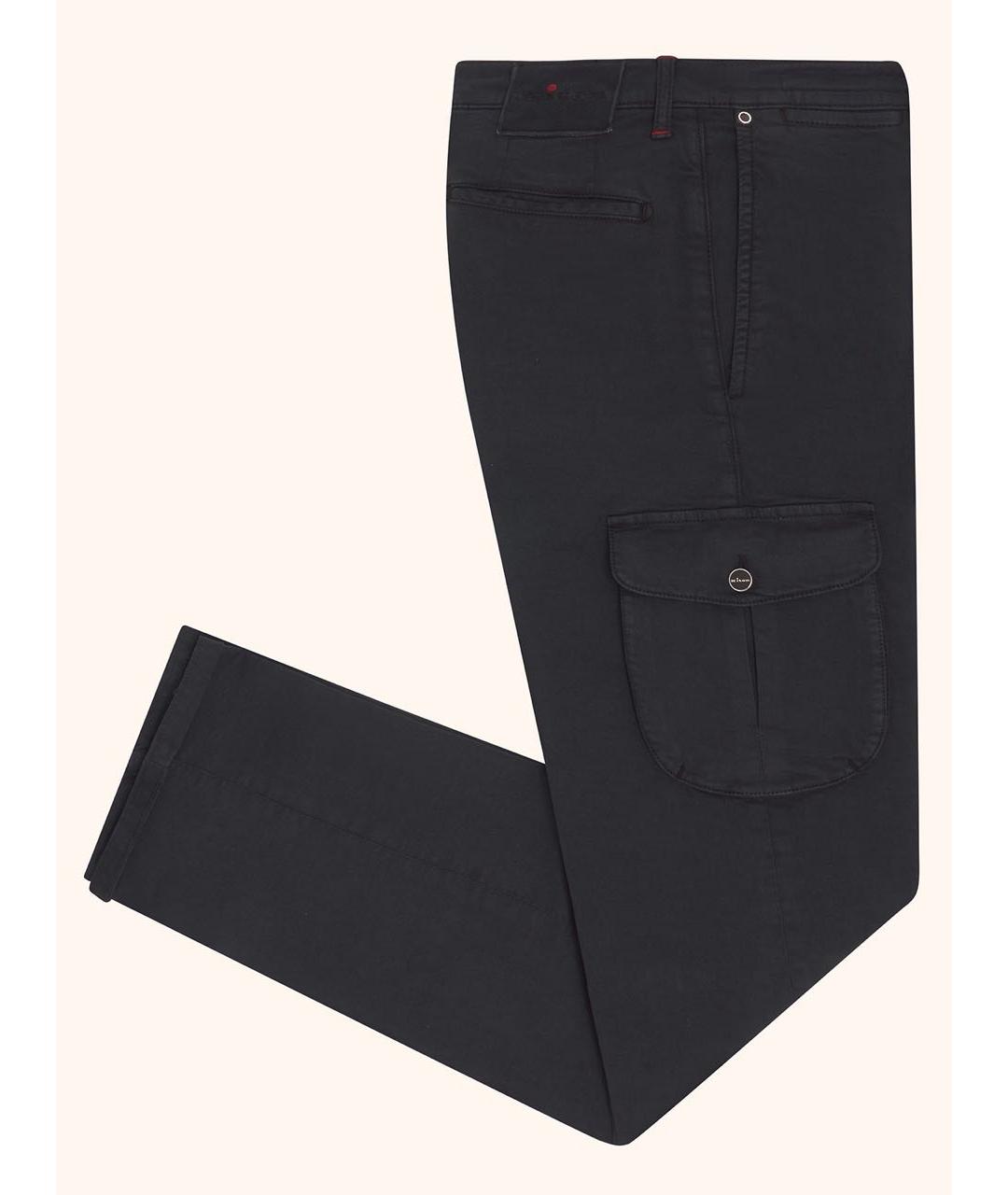 KITON Черные хлопко-эластановые повседневные брюки, фото 5