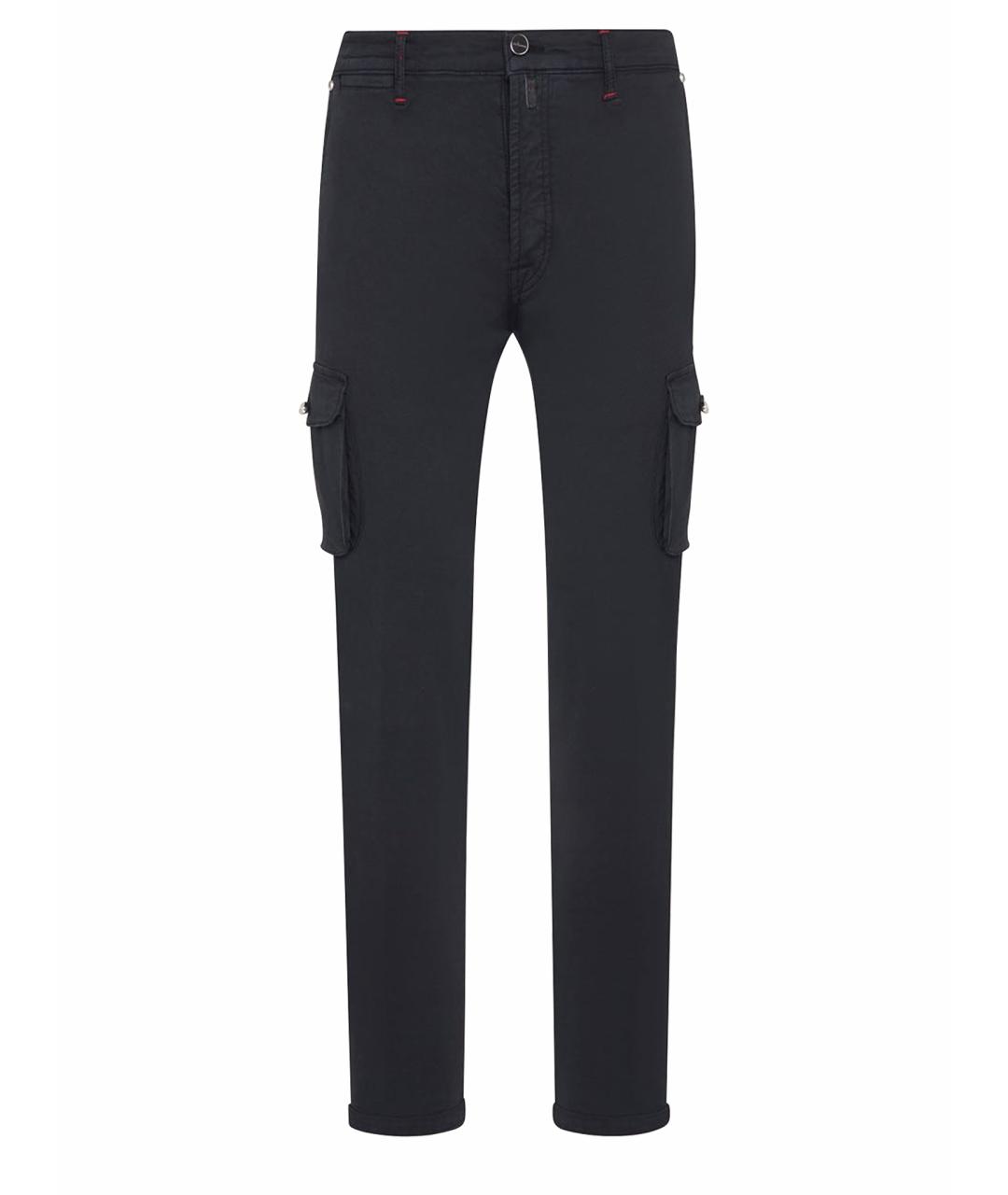 KITON Черные хлопко-эластановые повседневные брюки, фото 1