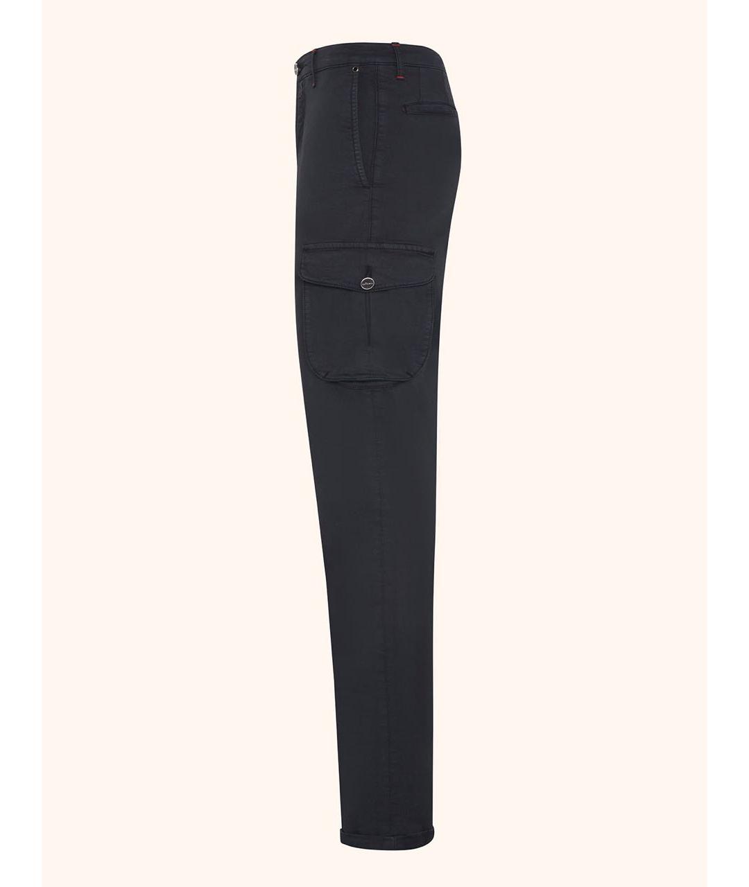 KITON Черные хлопко-эластановые повседневные брюки, фото 3