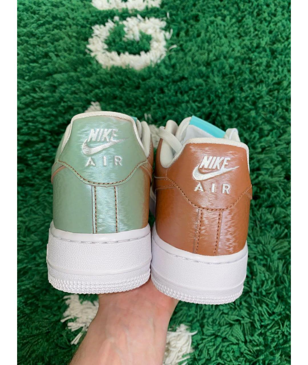 NIKE Бирюзовые низкие кроссовки / кеды из экзотической кожи, фото 6