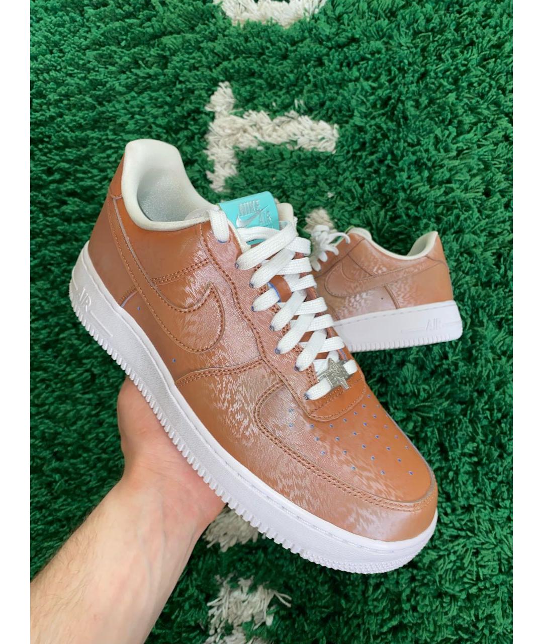 NIKE Бирюзовые низкие кроссовки / кеды из экзотической кожи, фото 8