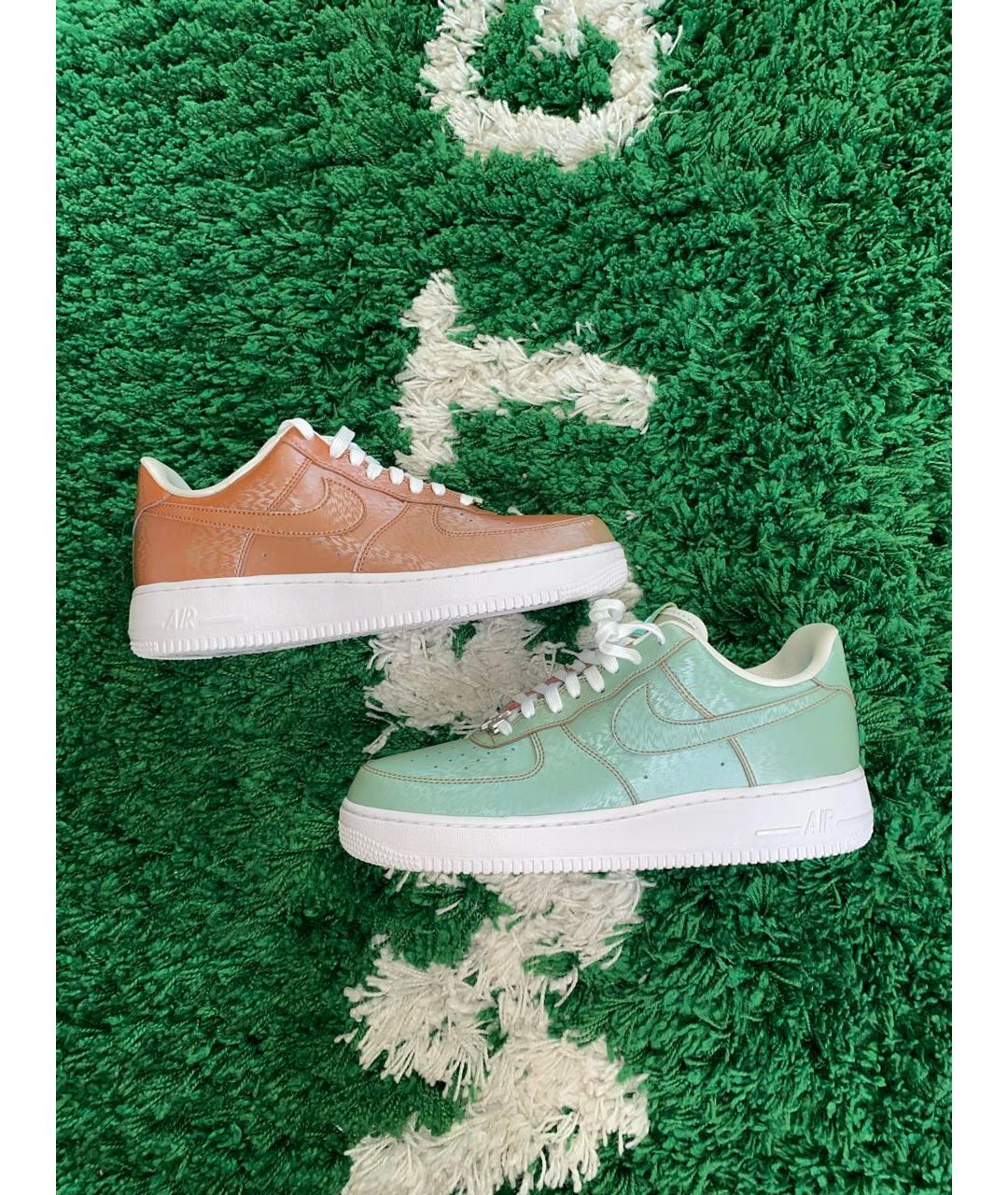 NIKE Бирюзовые низкие кроссовки / кеды из экзотической кожи, фото 9