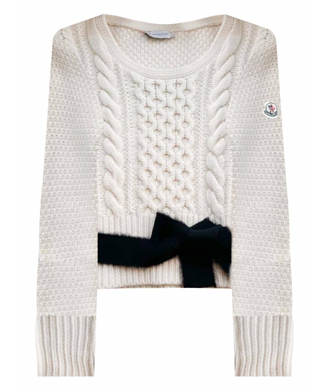 MONCLER Белый шерстяной джемпер / свитер, фото 1