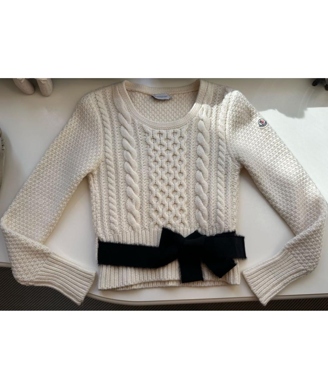 MONCLER Белый шерстяной джемпер / свитер, фото 9