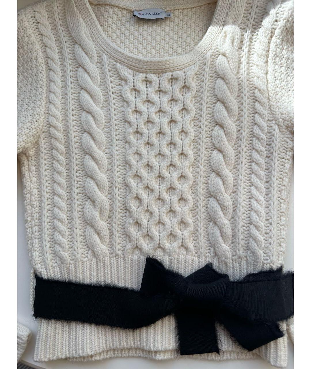 MONCLER Белый шерстяной джемпер / свитер, фото 2
