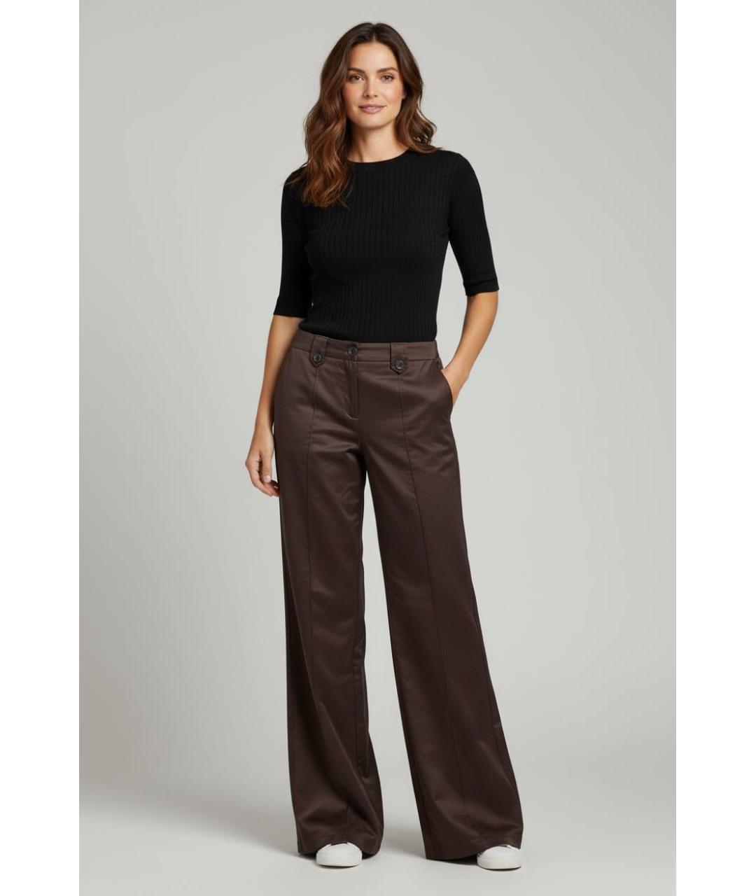 ESCADA Коричневые хлопковые брюки широкие, фото 6